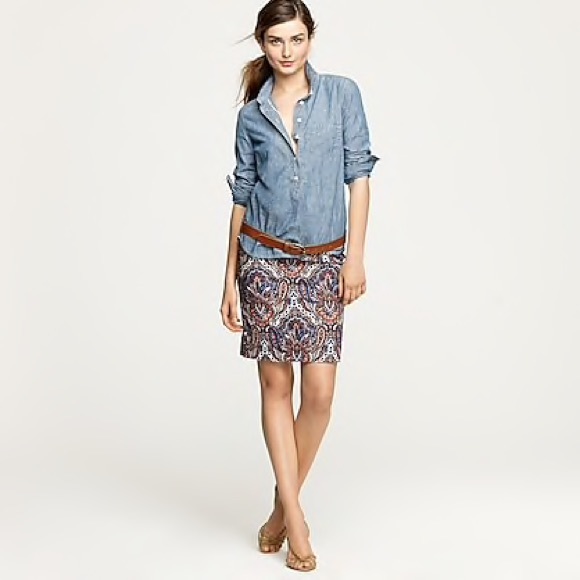 J. Crew Dresses & Skirts - J. Crew Paisley Pencil Skirt 2